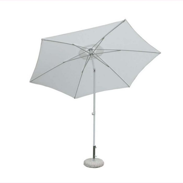 Sombrilla de jardín Ø 3 de aluminio con tela de poliéster Blanco poste Blanco cortavientos mod. Nice main product photo