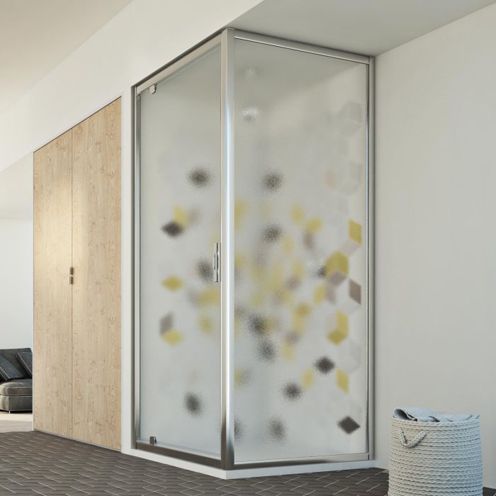 Mampara de Ducha 70x70 AP. 70 CM H198 Vidrio Impreso C mod. Cristal Duo 1 Hoja main product photo