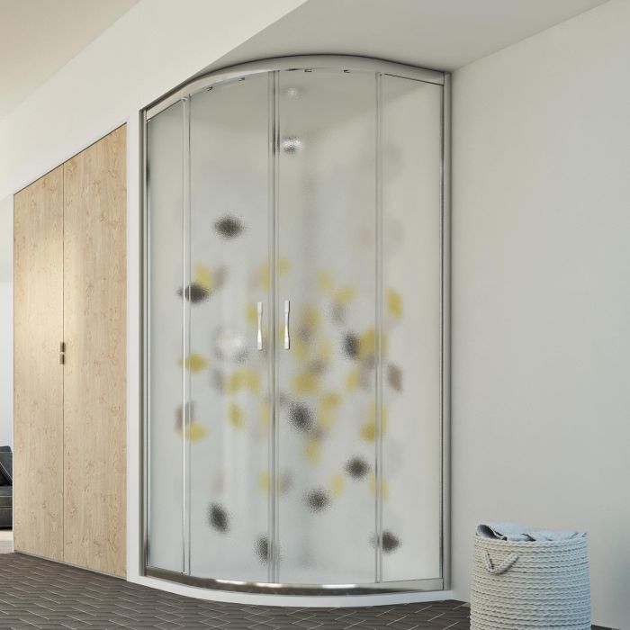 Mampara de Ducha Semicircular 80x80 CM H198 Vidrio Impreso C mod. Evolution main product photo