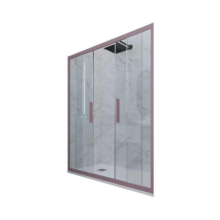Puerta de ducha deslizante en nicho de PVC Lavanda H 200 Vidrio Transparente mod. Glam main product photo