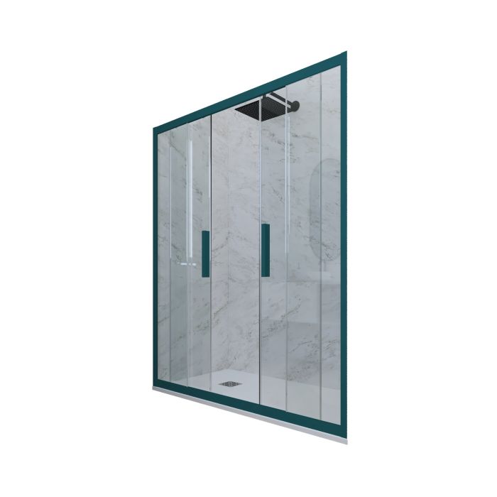 Puerta de ducha deslizante en nicho de PVC Verde night watch H 200 Vidrio Transparente mod. Glam main product photo