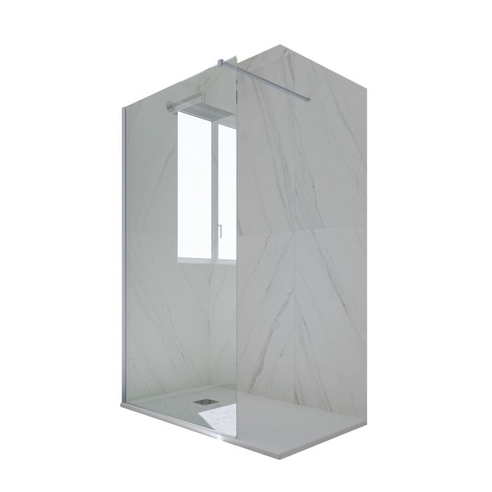 Mampara de ducha Pared Walk in de PVC Plata H 200 Vidrio Transparente mod. Kolors main product photo