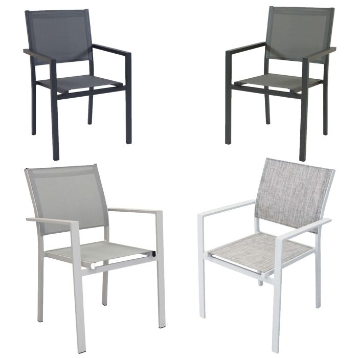 Sillón de aluminio y textilene con reposabrazos para exterior varios colores mod. Jamaica main product photo