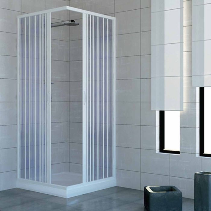 Mampara de Ducha 80x80 CM 185 de PVC mod. Acquario con apertura Central main product photo