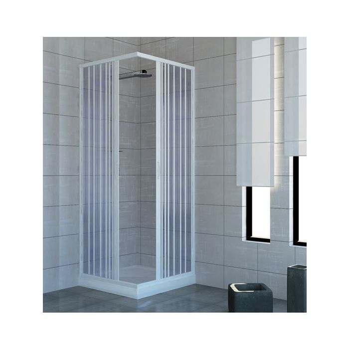 Mampara de Ducha 100x100 CM 185 de PVC mod. Acquario con apertura Central main product photo