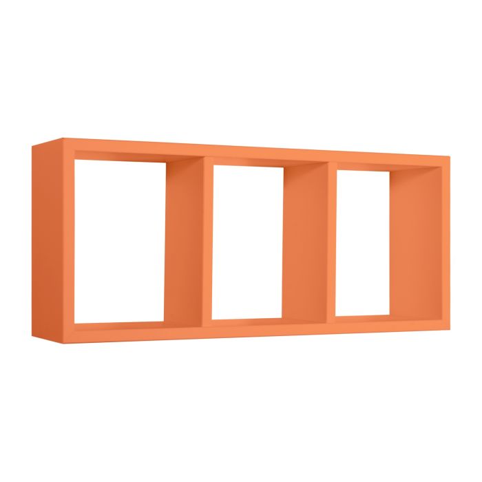 Estante rectangular de pared 3 compartimentos Naranja mod. Tristano main product photo