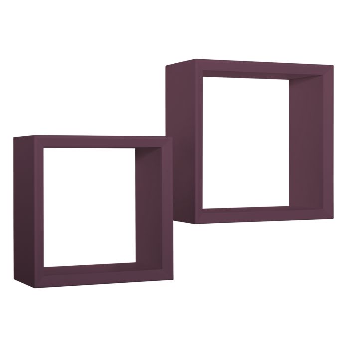 Estantes cúbicos de pared Conjunto de 2 pc Violeta berenjena mod. Ginevra main product photo