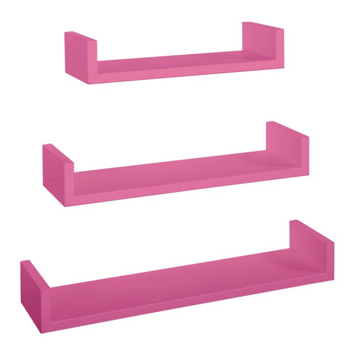 Estantes de pared Conjunto de 3 pc Fucsia mod. Calamita main product photo
