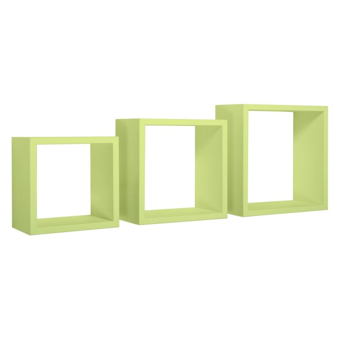 Estantes de pared cúbicos Conjunto de 3 pc Verde mod. InCubo main product photo