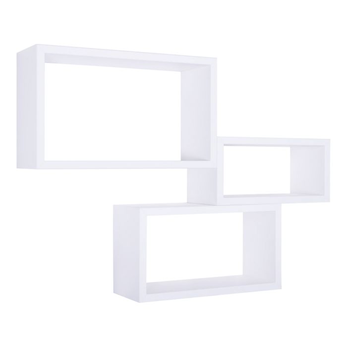 Estantes de pared rectangulares Conjunto de 3 pc Blanco mod. Trittico main product photo