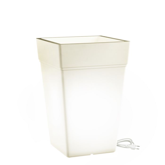 Maceta luminosa Cuadrada Led Luz Blanca 38x38 CM h 65 o 80 mod. Stalk Led main product photo