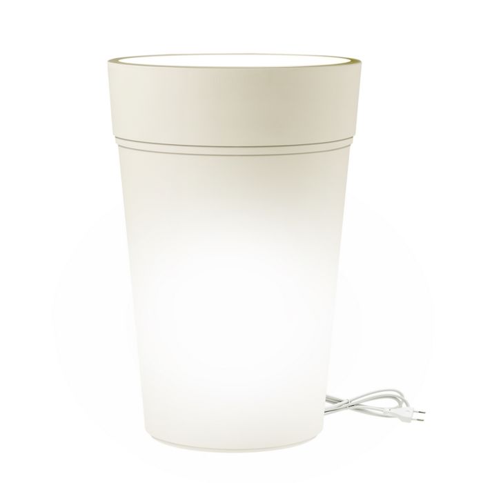 Maceta luminosa Redonda Led Luz Blanca 38 CM h 65 o 80 mod. Stem main product photo