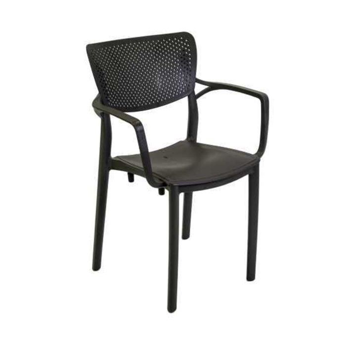 Silla de jardín asiento con reposabrazos Antracita 54x53 cm h 84 cm en Polietileno mod. Alezio main product photo