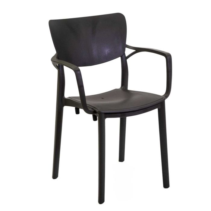 Silla de jardín asiento con reposabrazos Antracita 54x53 cm h 84 cm en Polietileno mod. Dalma main product photo