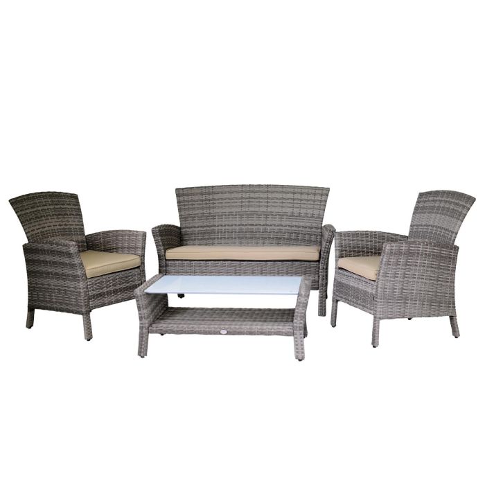Conjunto de muebles de jardín en Poliratán Gris mod. Amalia main product photo