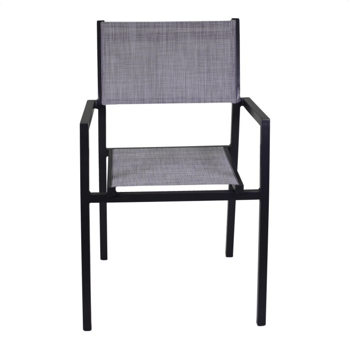 Silla de jardín asiento con reposabrazos Antracita 55x56 cm h 86 cm en Aluminio y textileno mod. Cleveland main product photo