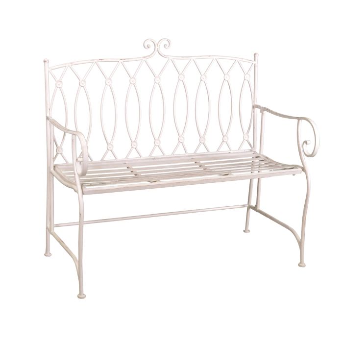 Banco de jardín Blanco 104x55 cm h 100 cm en Metal mod. Ragusa main product photo