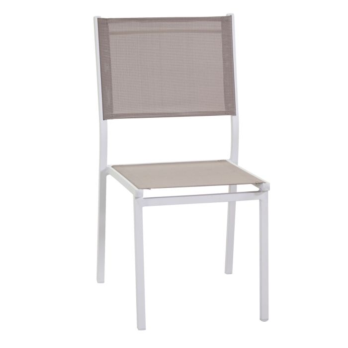 Silla asiento de jardín apilable Blanco 55x46 cm h 88 cm en Aluminio y textileno mod. Sullivan main product photo