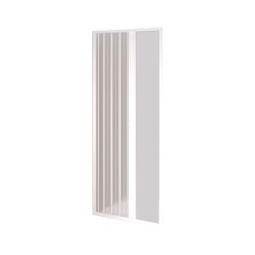 Puerta ducha frontal pvc blanca de fuelle reducible 110-80 h 185 mod. Nova Kit Porta