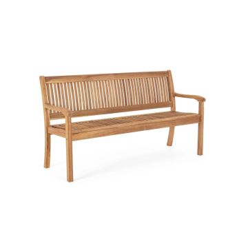 Banco de jardín 3 plazas de madera maciza 158x62x88 h cm
