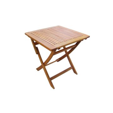 Mesa de centro cuadrada plegable 70x70 cm de madera maciza