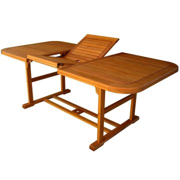 Mesa rectangular extensible 150/200x90 cm de madera maciza de acacia