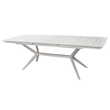 Mesa extensible en madera de Acacia blanco 150/200x90 cm mod. Bali