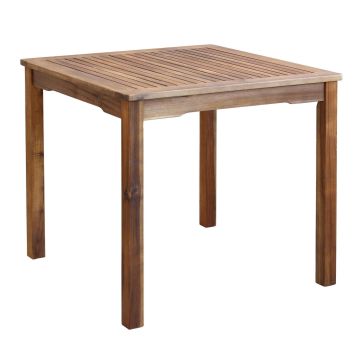 Mesa cuadrada de exterior 80x80cm en madera maciza de acacia