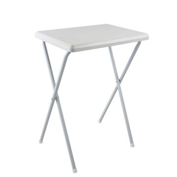 Mesa de centro alta plegable de PVC blanco 52x38 cm