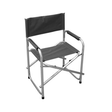 Sillón de director plegable de aluminio gris