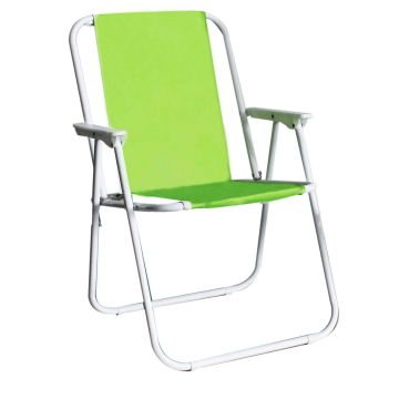 Sillón plegable de metal y tela verde mod.Relax