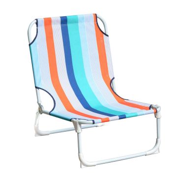 Silla de playa plegable de metal pintado a rayas multicolor mod. Garda Oxford