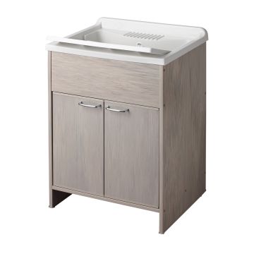 Mueble y lavadero de PVC color roble 60x50 cm mod. Garden