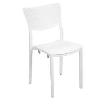 Silla asiento de jardín Blanco 44x53 cm h 84 cm en Polietileno mod. Alezio