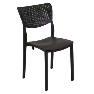 Silla asiento de jardín Antracita 44x53 cm h 84 cm en Polietileno mod. Alezio