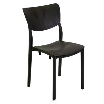 Silla de jardín asiento con reposabrazos Antracita 44x53 cm h 84 cm en Polietileno mod. Dalma