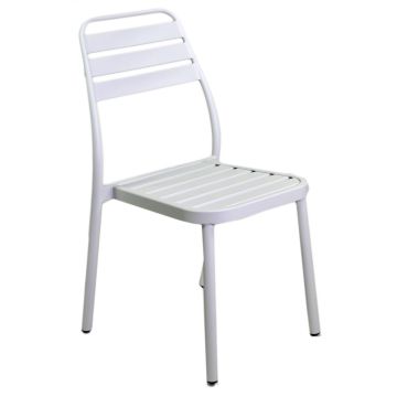 Silla asiento de jardín apilable Blanco 49x58 cm h 88 cm en Aluminio mod. Las Vegas