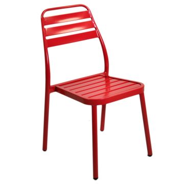 Silla asiento de jardín apilable Rojo 49x58 cm h 88 cm en Aluminio mod. Las Vegas
