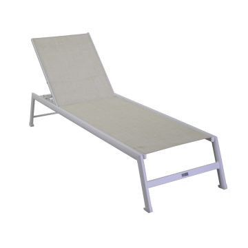 Tumbona Blanco 195x55 cm h 31 cm en Aluminio mod. Cleveland