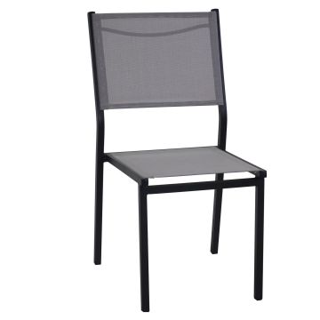 Silla asiento de jardín apilable Antracita 55x46 cm h 88 cm en Aluminio mod. Sullivan