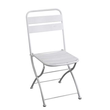 Silla asiento de jardín pieghevole Blanco 42x50 cm h 85 cm en Metal mod. Rovigo