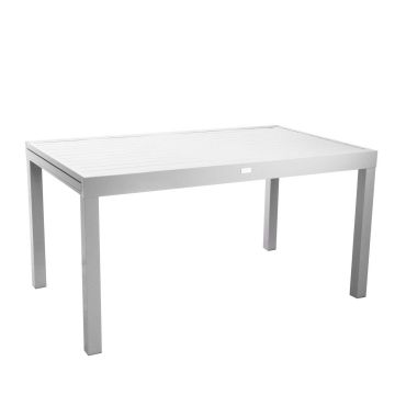 Mesa extensible Blanco 150/210x90 cm h 73 cm en Aluminio mod. Sullivan