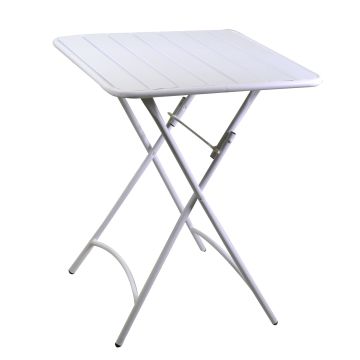 Mesa plegable Blanco 60x60 cm h 72 cm en Metal mod. Rovigo