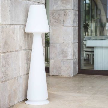 Lámpara de pie de resina Chloe sin mando luz blanca H 165 Cm