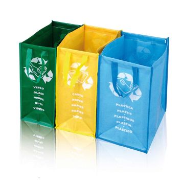 Juego de 3 bolsas de reciclaje de residuos reutilizables