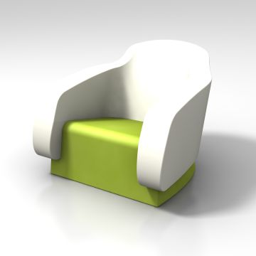 Sillón para el exterior y el interior Blanco y Kiwi mod. Klimt