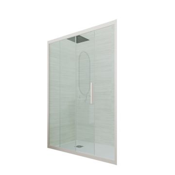 Puerta de ducha deslizante en nicho de PVC Champán H 200 Vidrio Transparente mod. Deco