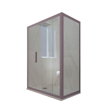 Mampara de ducha deslizante de PVC Lavanda H 200 Vidrio Transparente mod. Deco Duo