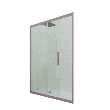 Puerta de ducha deslizante en nicho de PVC Lavanda H 200 Vidrio Transparente mod. Deco