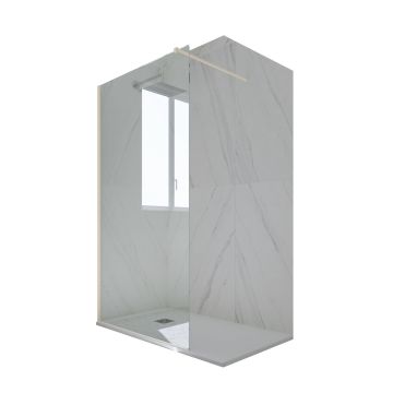 Mampara de ducha Pared Walk in de PVC Champán H 200 Vidrio Transparente mod. Kolors
